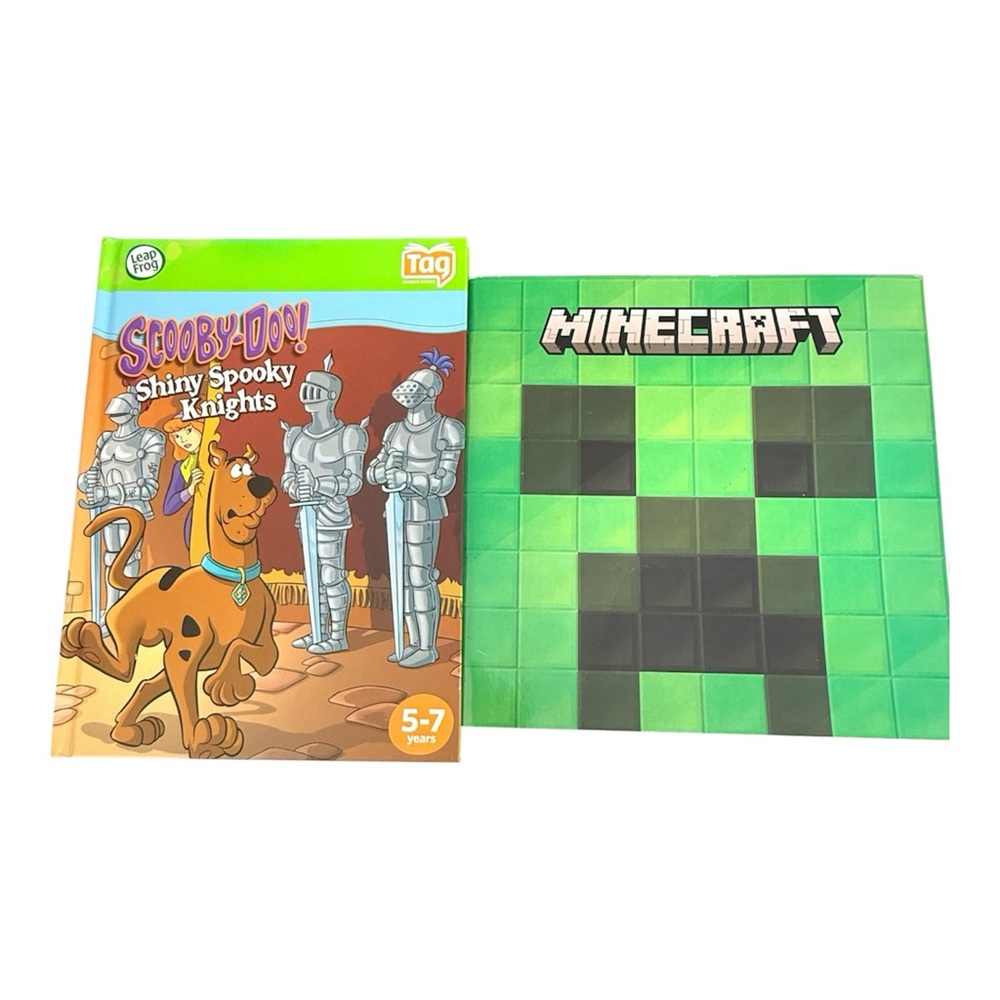 Scooby-Doo Shiny Spooky Knights LeapFrog Tag Book + Minecraft Kids Book Set
